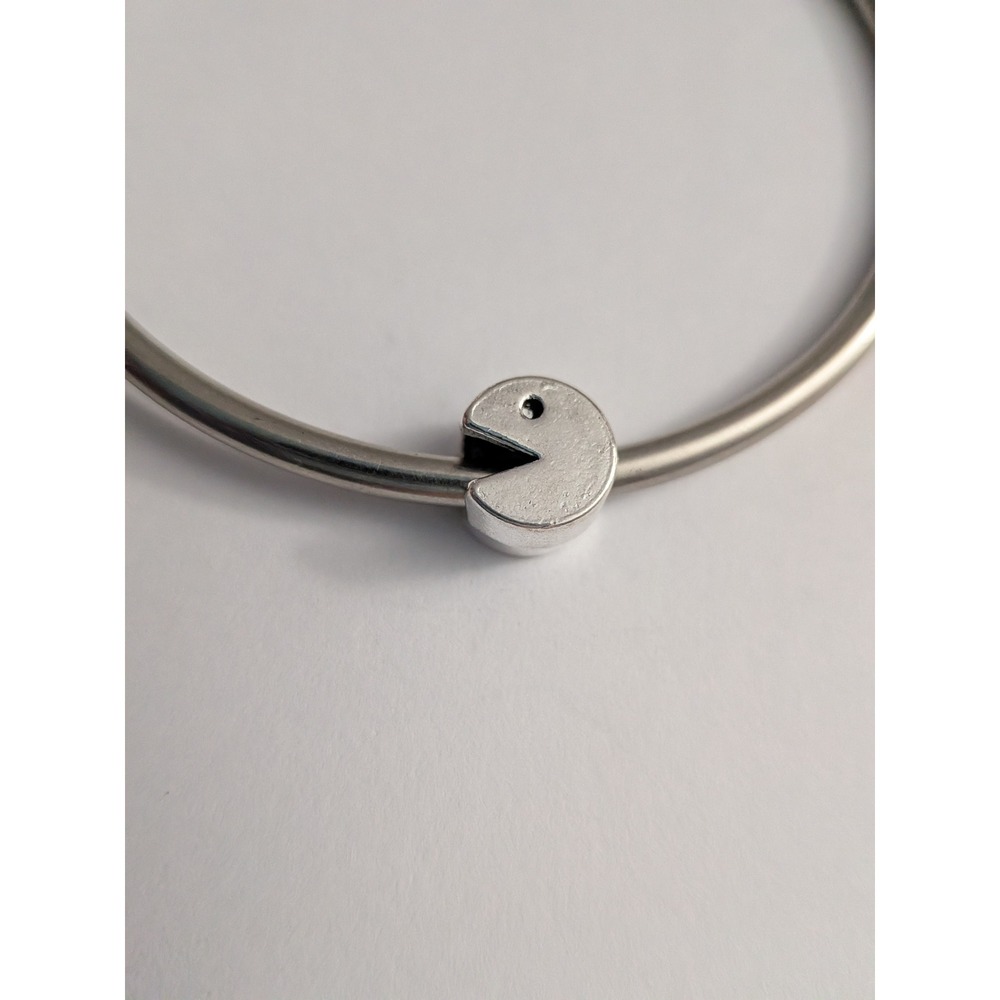 Pac-Man Silver Retro Arcade Gaming Charm Jewelry Womens